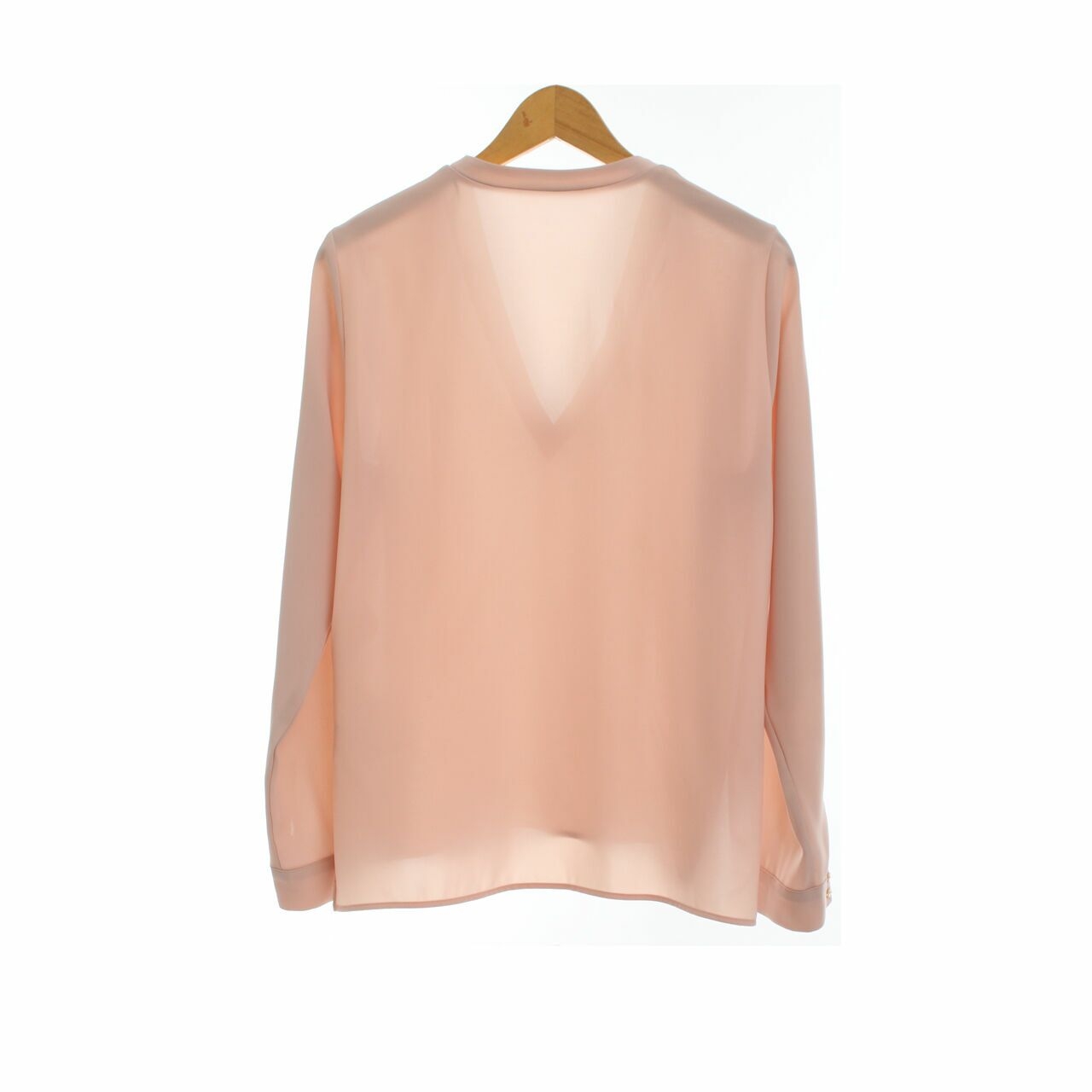 Zara Peach Long Sleeve Blouse