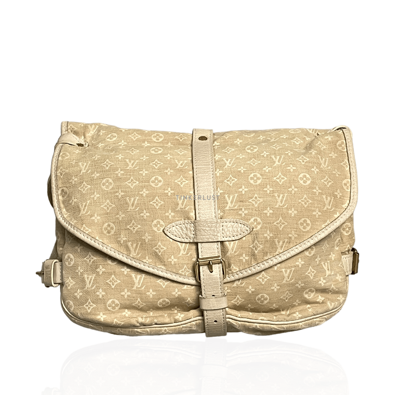 Louis Vuitton Saumur Mini Lin Cream Monogram Satchel