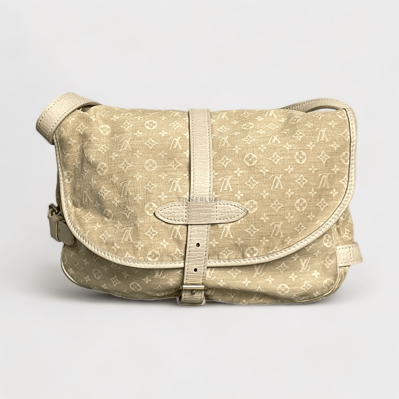 Louis Vuitton Saumur Mini Lin Cream Monogram Satchel