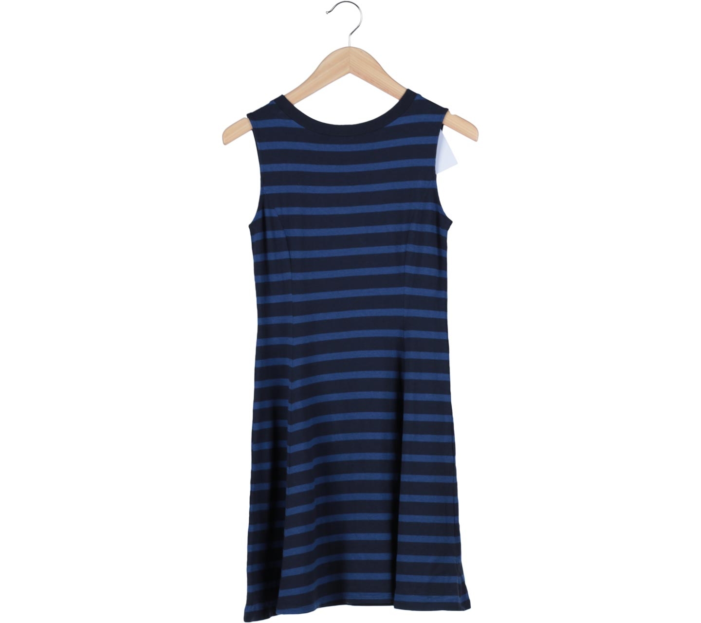 UNIQLO Black And Blue Striped Sleeveless Mini Dress