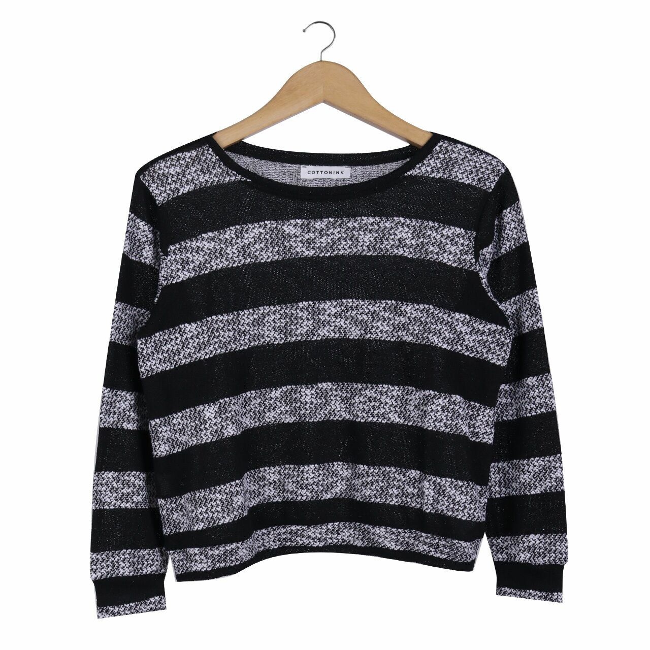 Cotton Ink Black & White Stripes Sweater