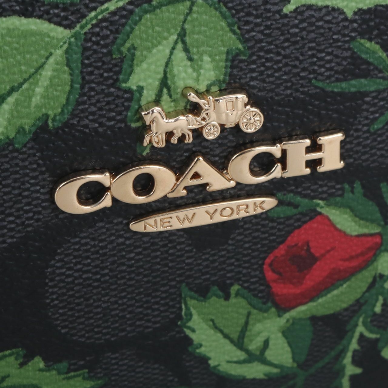 Coach CC881 Kacey Satchel Signature Canvas Fairytale Rose Print Graphite Red Multi