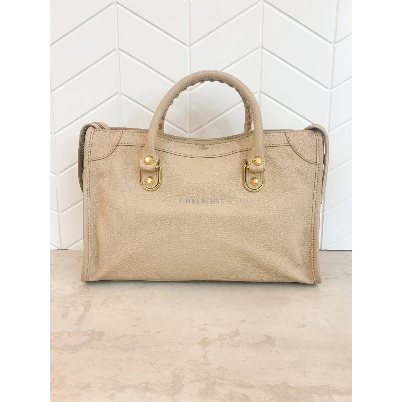 Balenciaga Small City Edge Beige GHW 2018 Satchel Bag