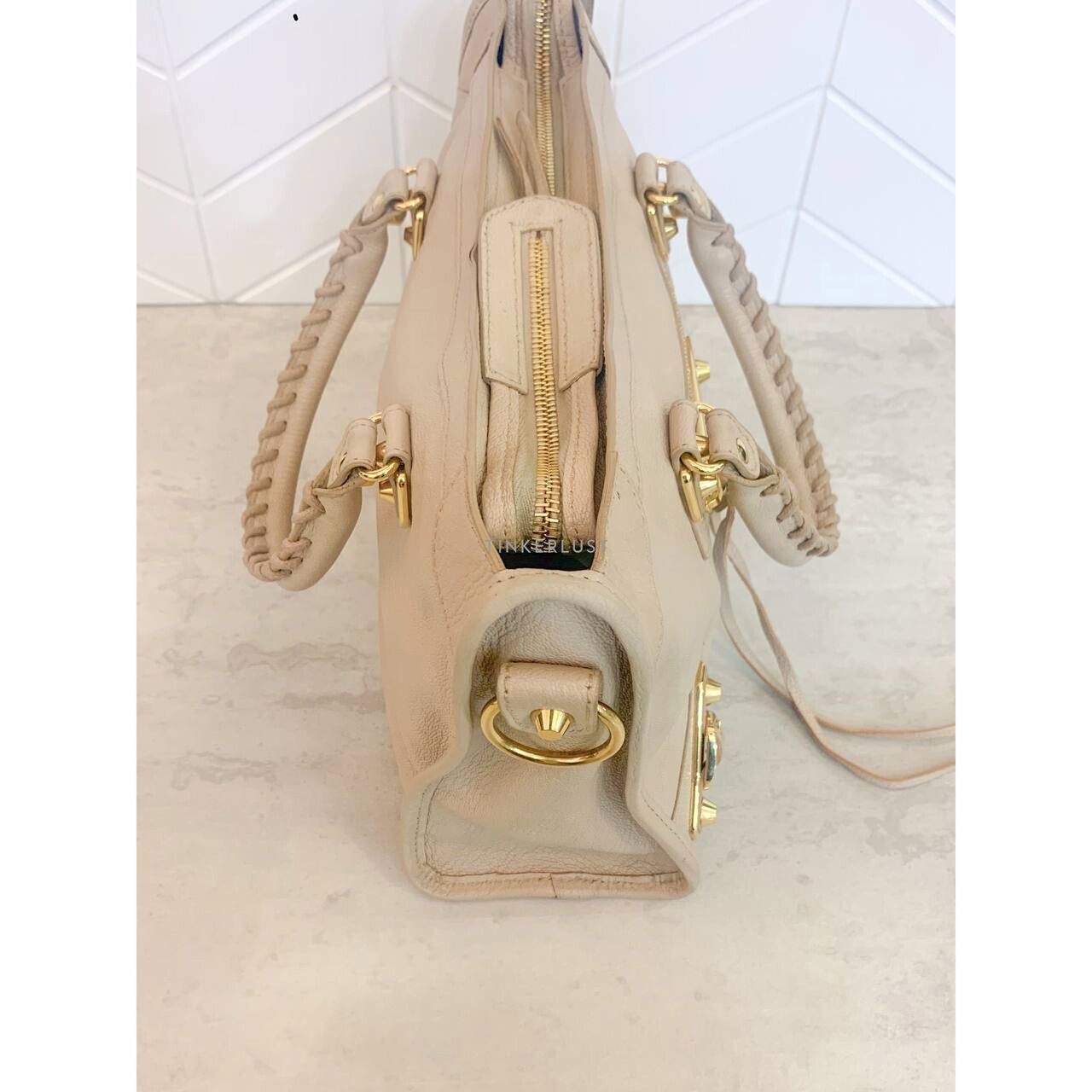 Balenciaga Small City Edge Beige GHW 2018 Satchel Bag