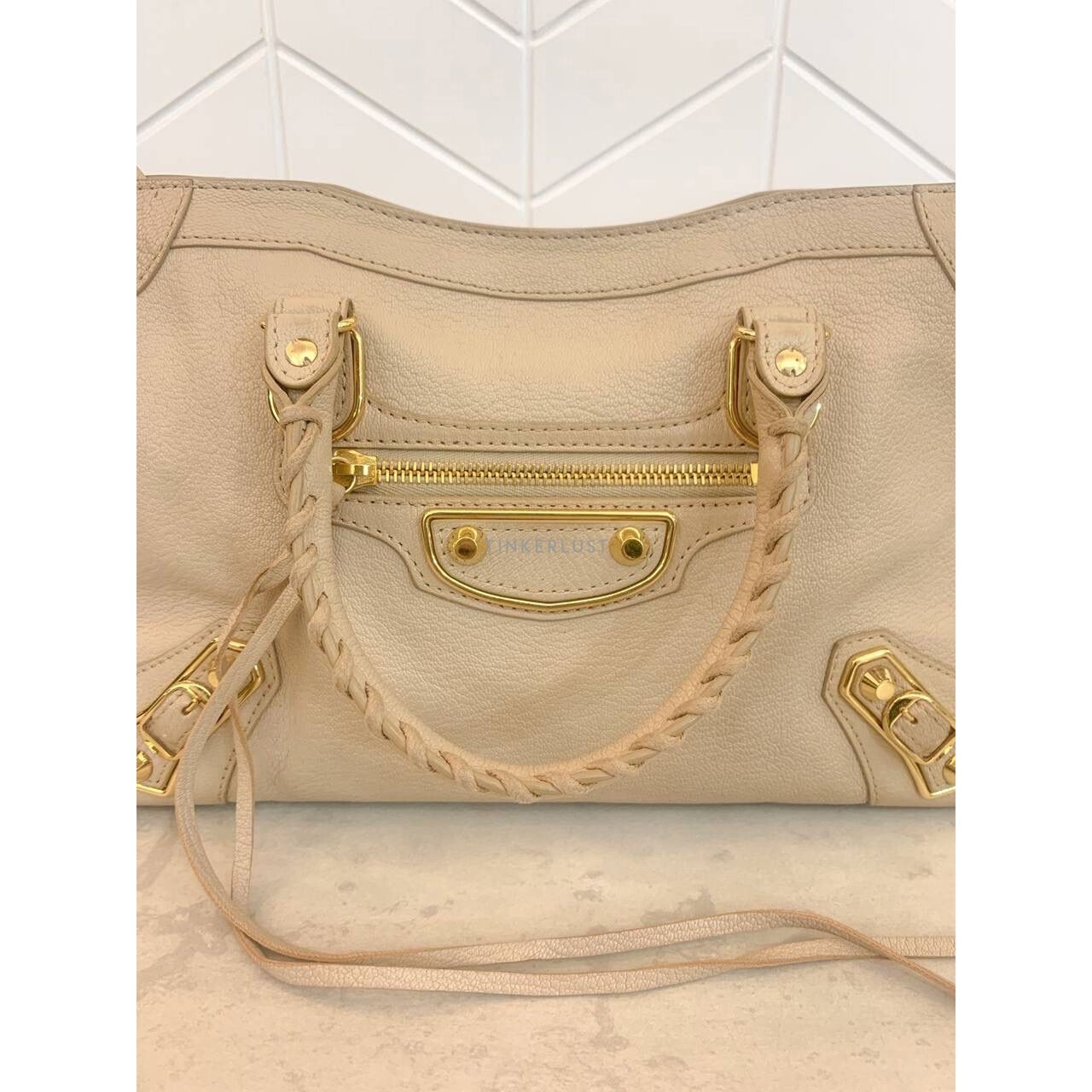 Balenciaga Small City Edge Beige GHW 2018 Satchel Bag