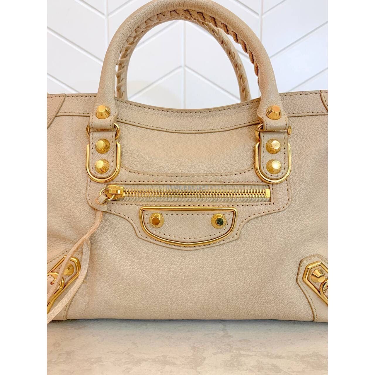 Balenciaga Small City Edge Beige GHW 2018 Satchel Bag