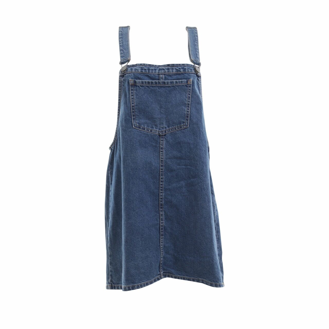 Bershka Blue Overall Denim Mini Dress