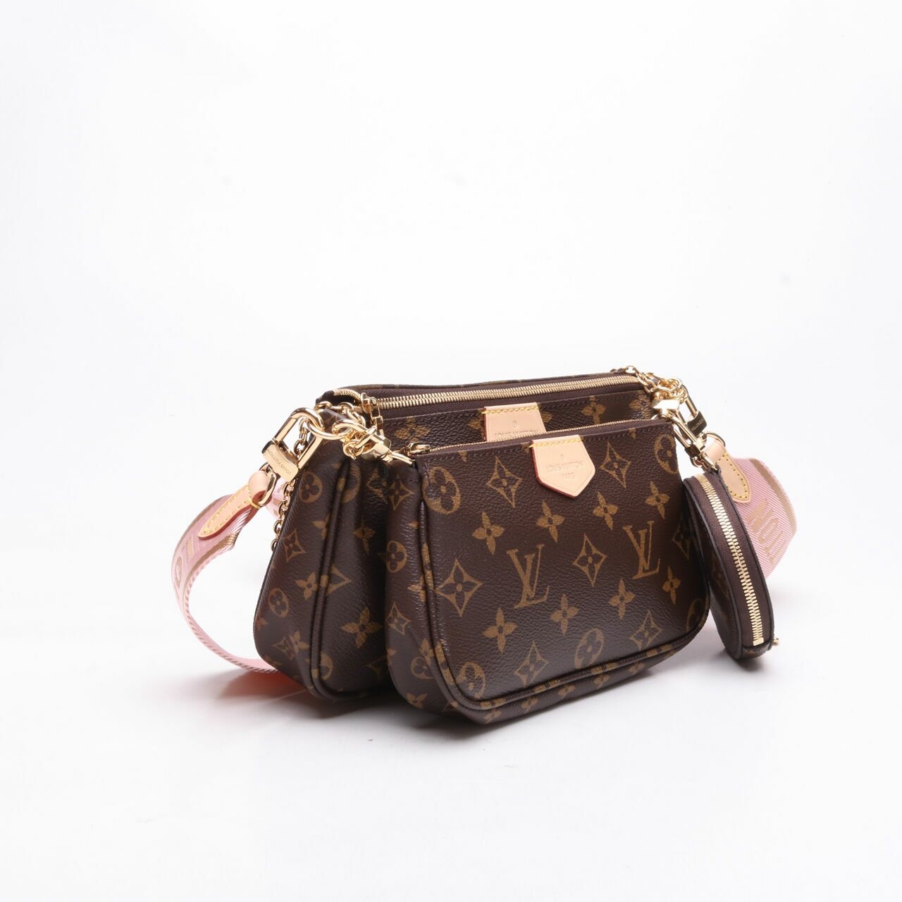 Louis Vuitton Multi Pochette Accessoires Pink Strap Sling Bag