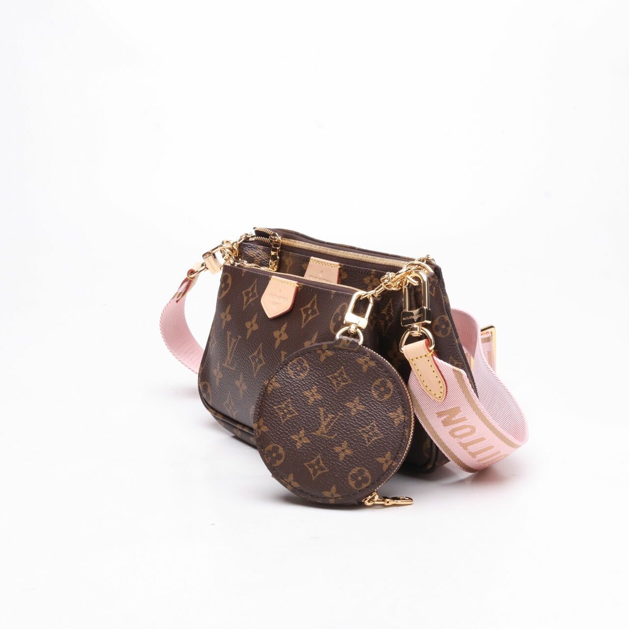 Louis Vuitton Multi Pochette Accessoires Pink Strap Sling Bag