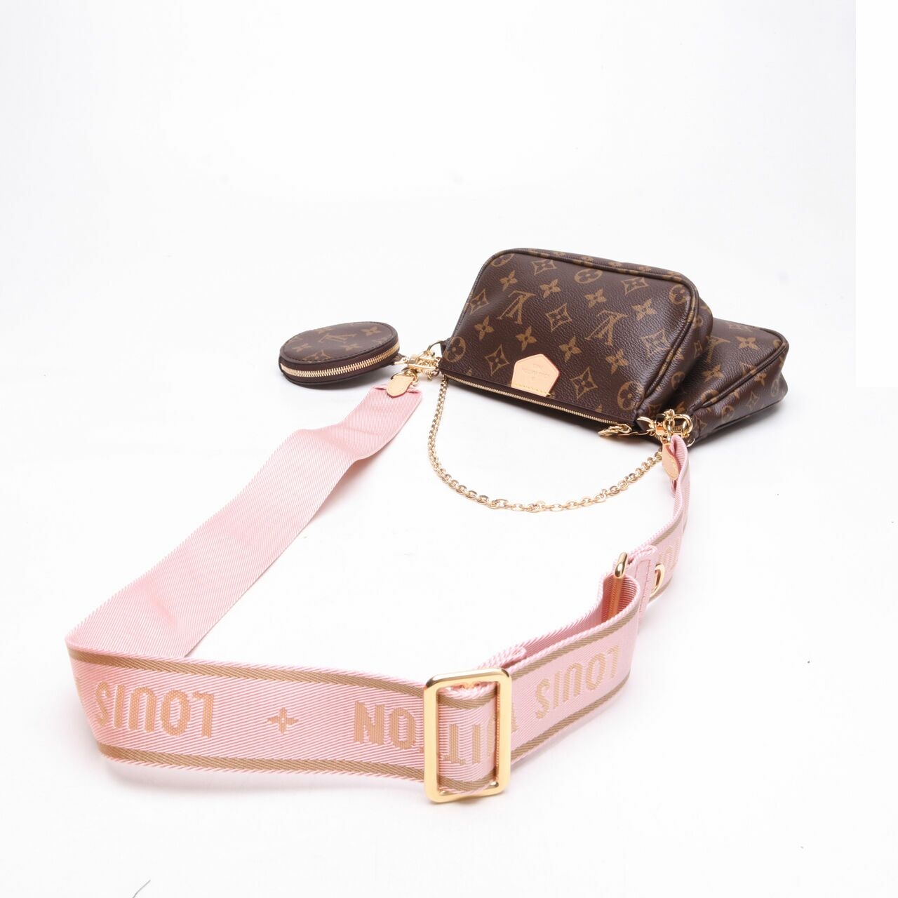 Louis Vuitton Multi Pochette Accessoires Pink Strap Sling Bag