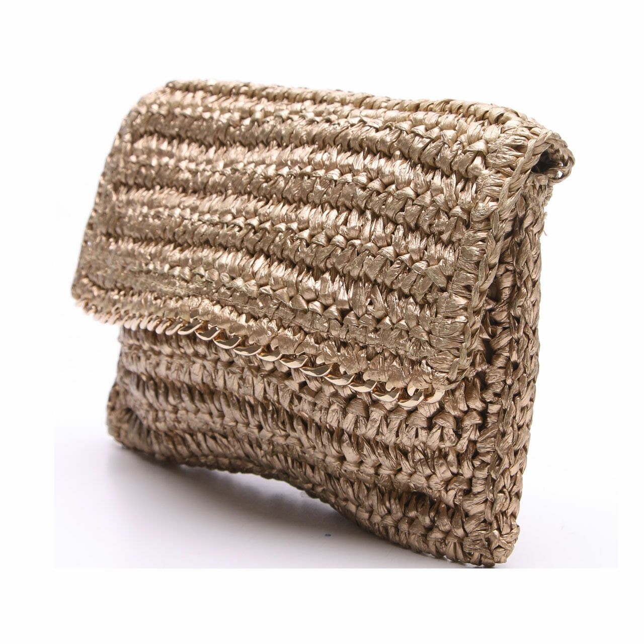 H&M Brown Straw Clutch