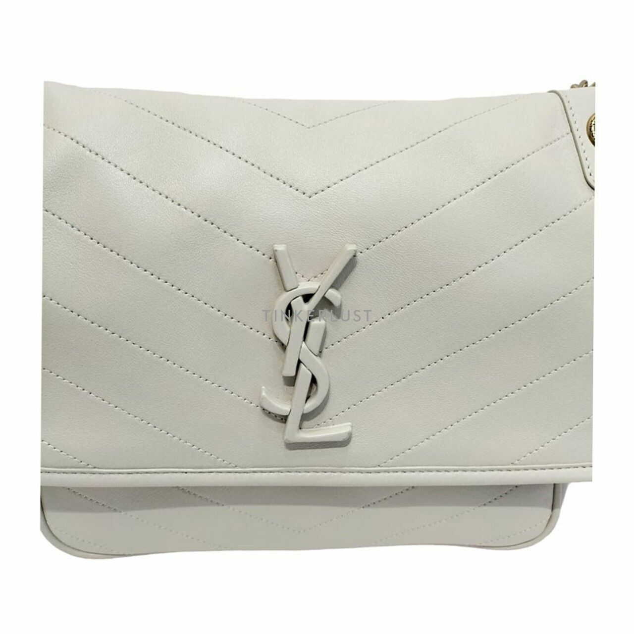 Saint Laurent Niki Medium Leather White GHW 2019 Shoulder Bag