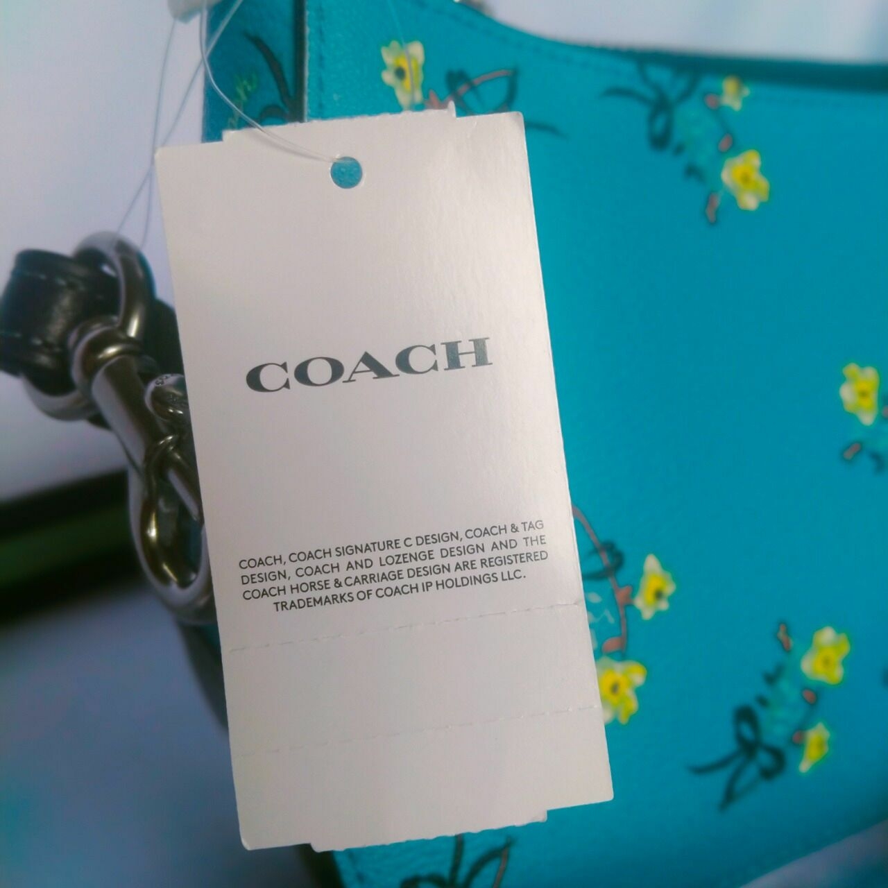 Coach Blue Floral Sling Bag