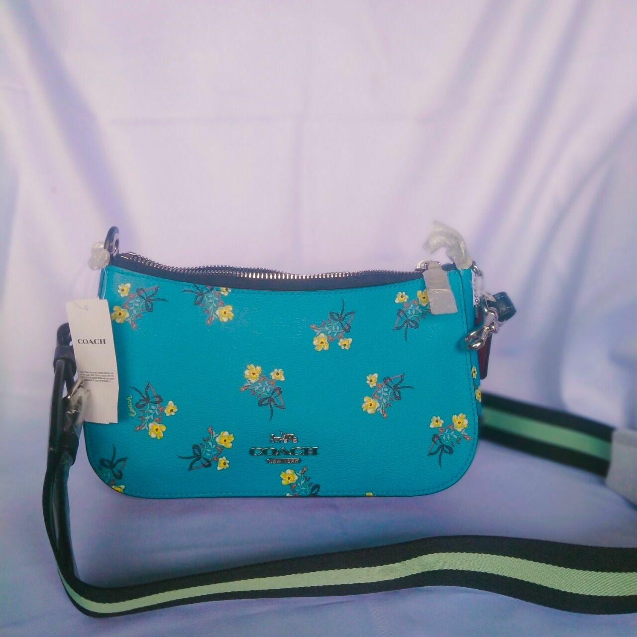 Coach Blue Floral Sling Bag