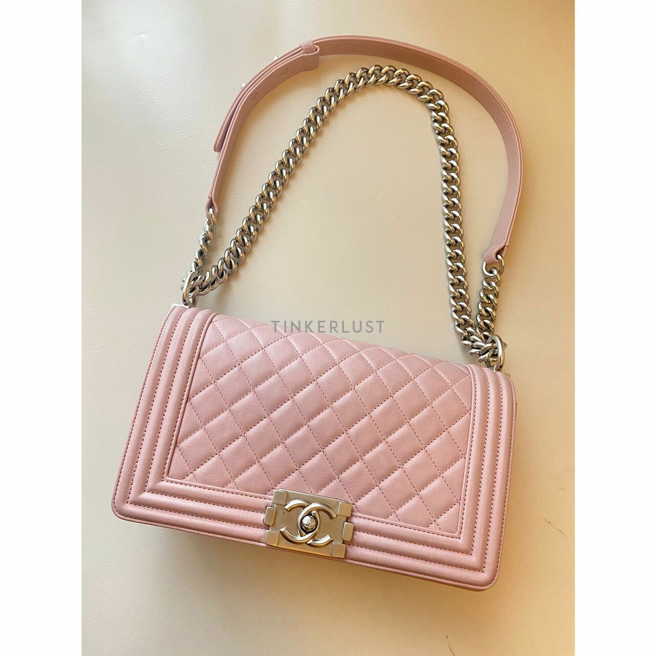 Chanel Boy Baby Pink Medium SHW Shoulder Bag