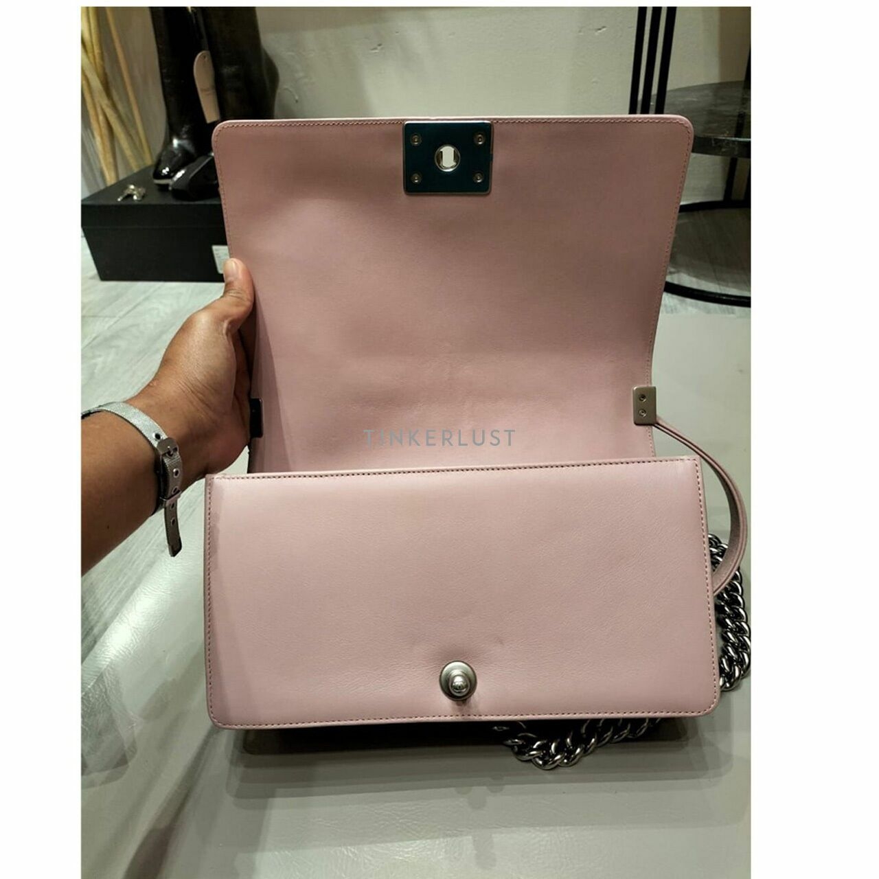 Chanel Boy Baby Pink Medium SHW Shoulder Bag