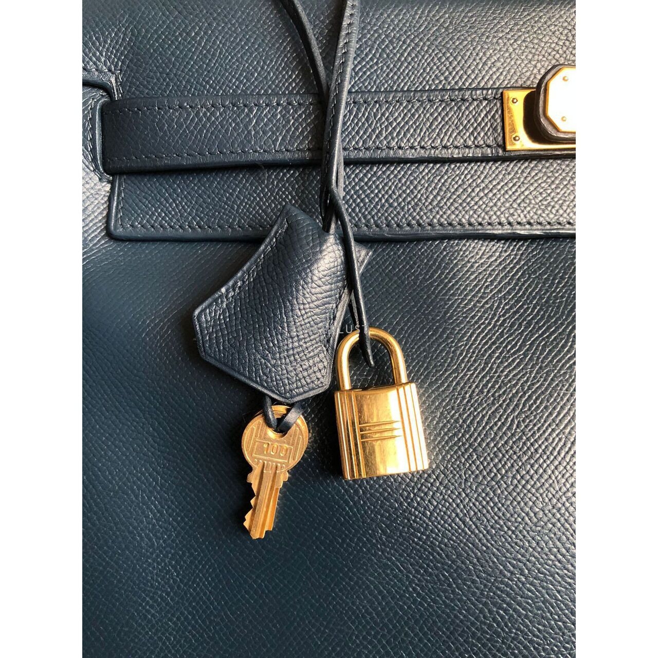 Hermes Kelly 35 Navy Blue #X Circle Satchel