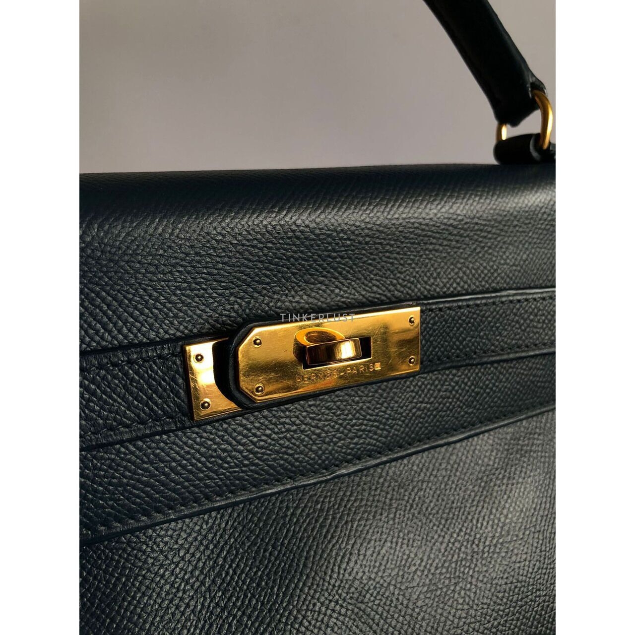 Hermes Kelly 35 Navy Blue #X Circle Satchel