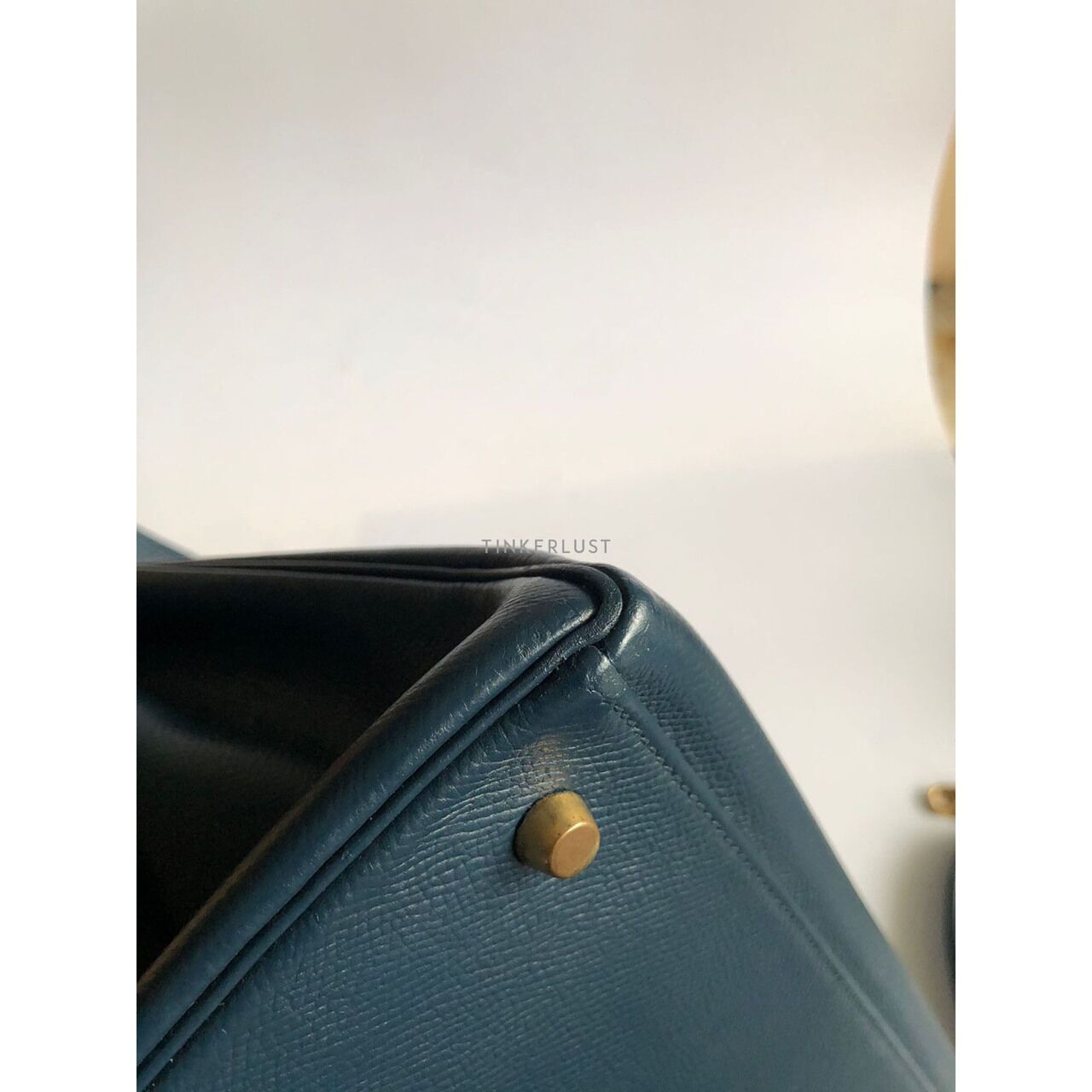 Hermes Kelly 35 Navy Blue #X Circle Satchel