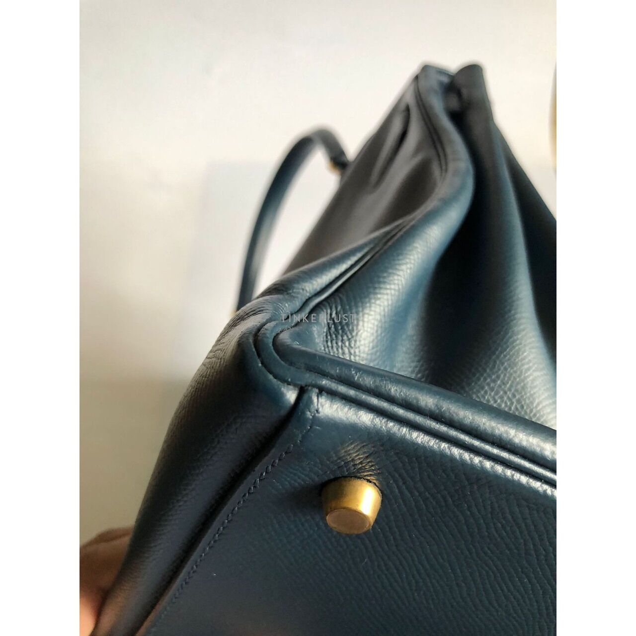 Hermes Kelly 35 Navy Blue #X Circle Satchel