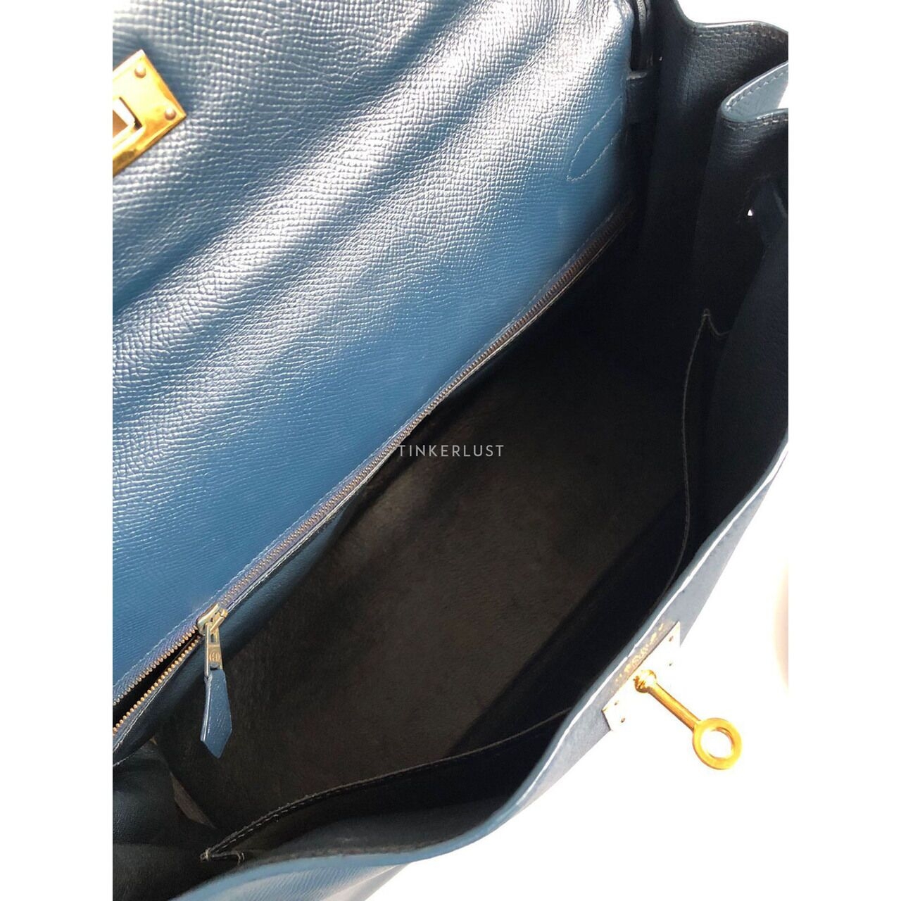 Hermes Kelly 35 Navy Blue #X Circle Satchel