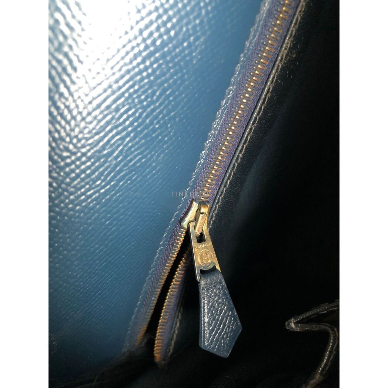 Hermes Kelly 35 Navy Blue #X Circle Satchel