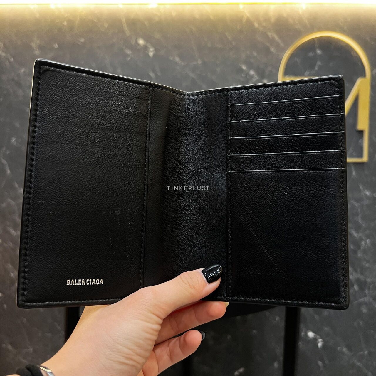 Balenciaga Bifold Card Holder Black Wallet