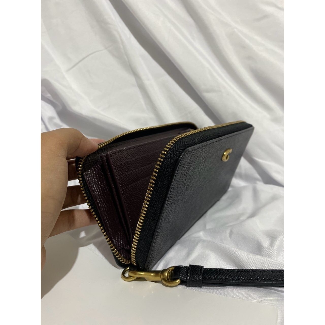 Coach Continental Burgundy & Black Wallet