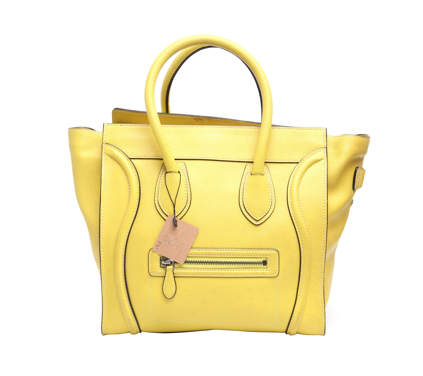 Celine Yellow ML Nano Leather Handbag