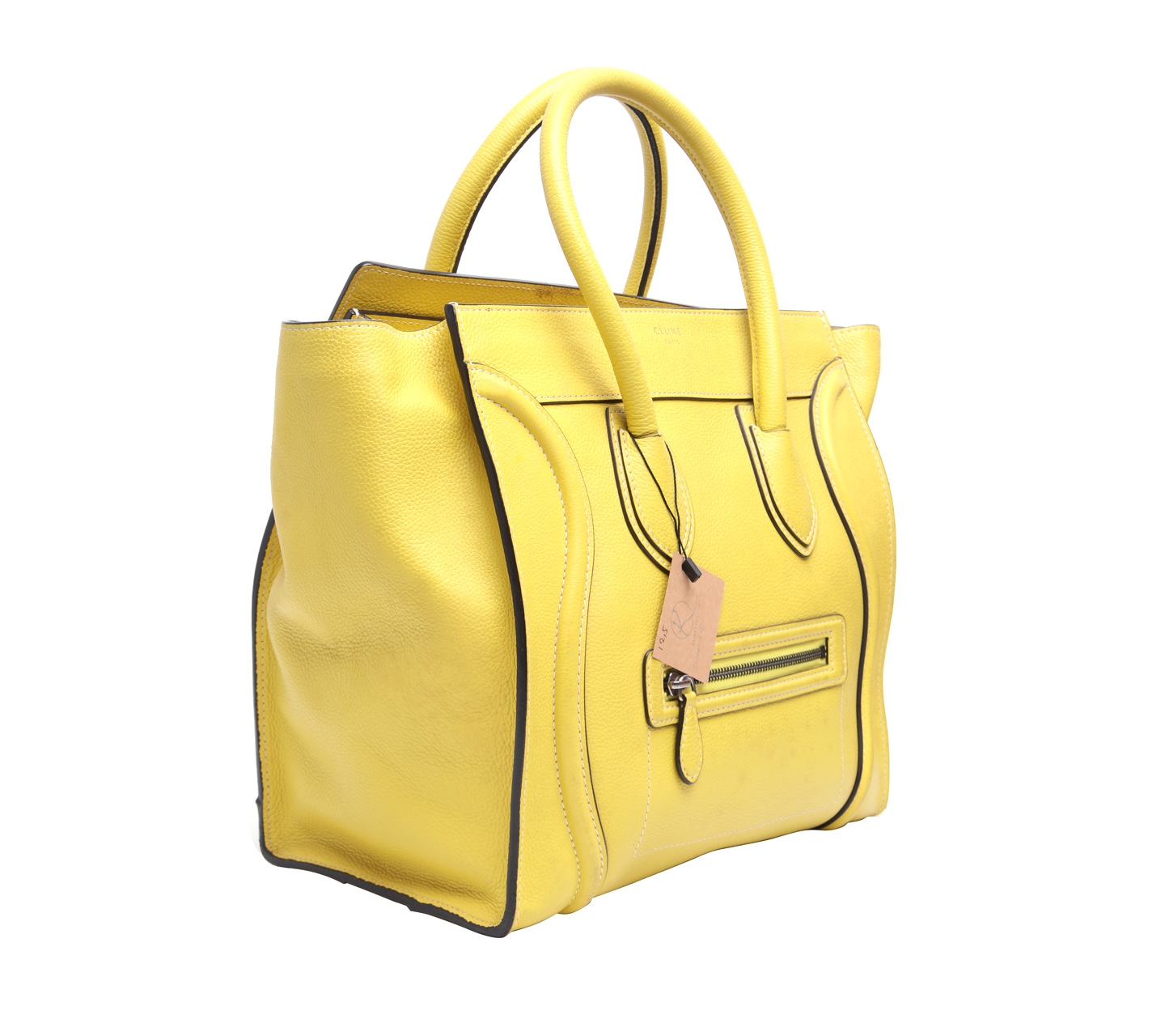 Celine Yellow ML Nano Leather Handbag