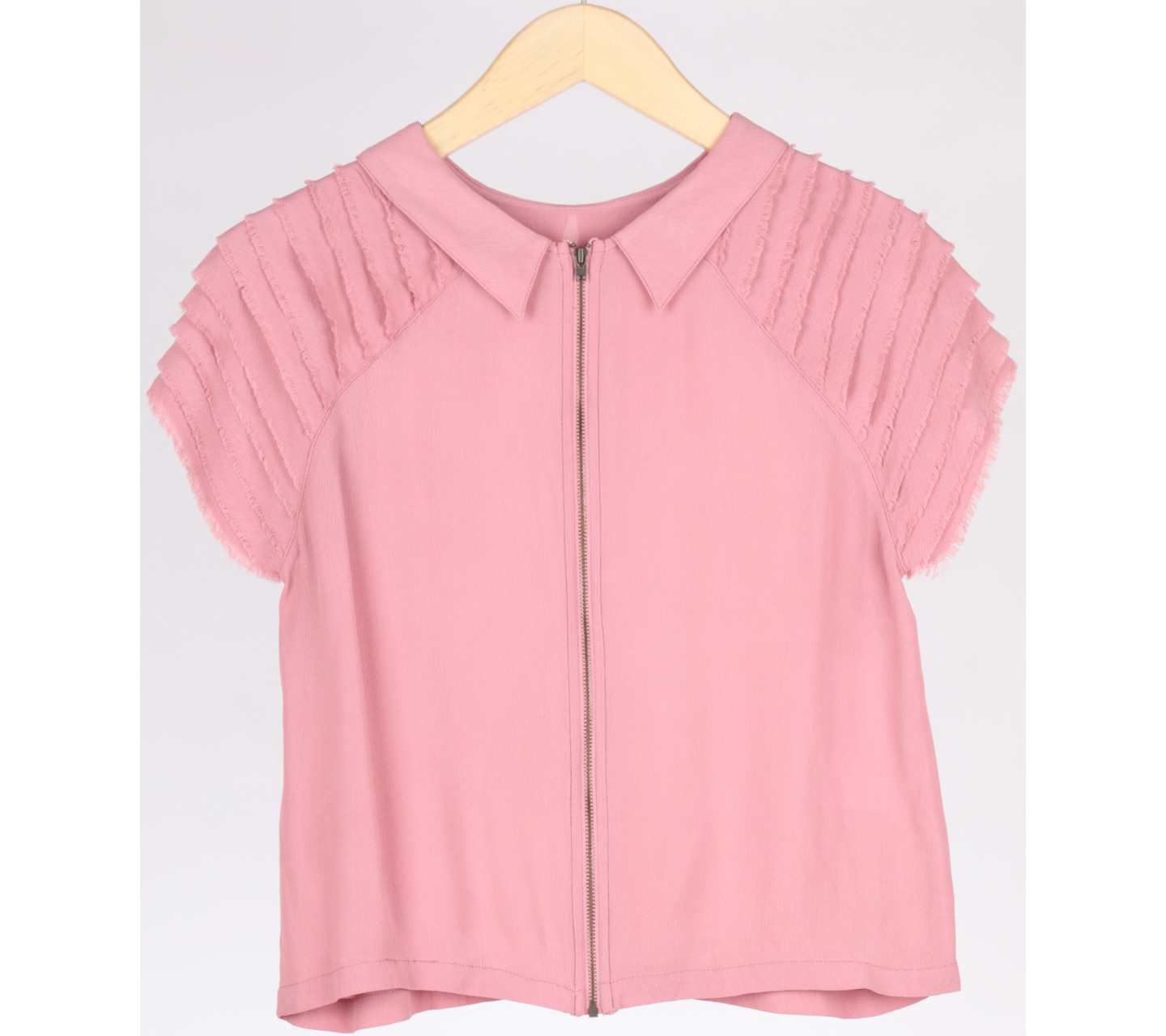 Topshop Pink Short Sleeve Blouse