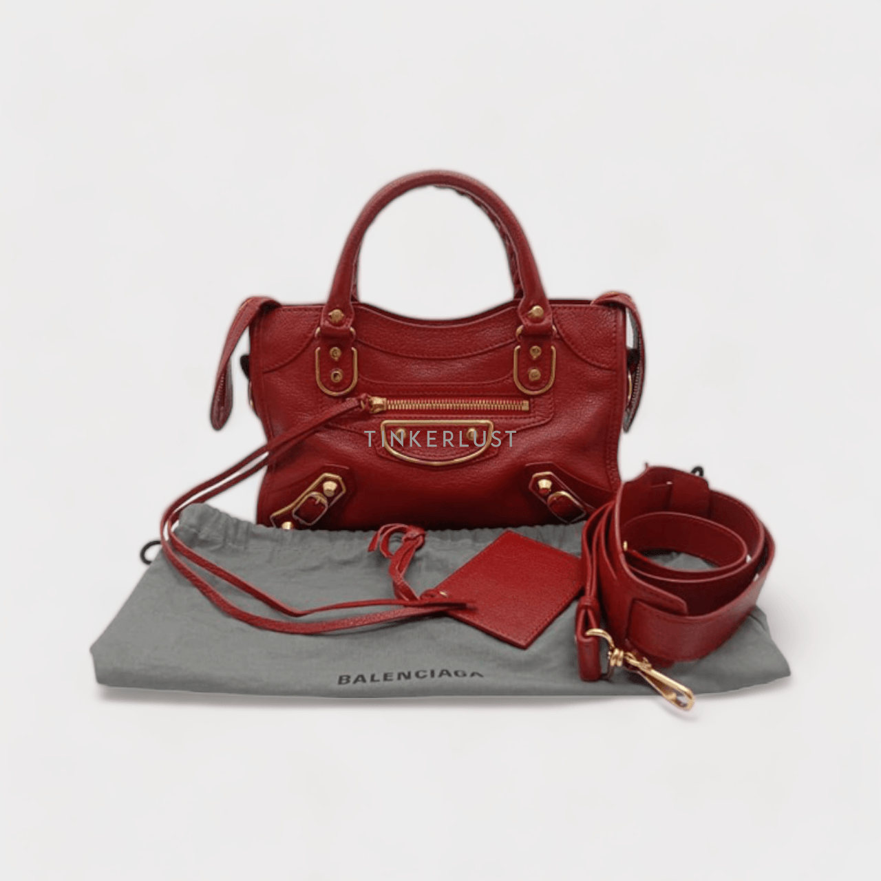 Balenciaga Mini City 24cm Rouge Edge GHW 2021 Satchel