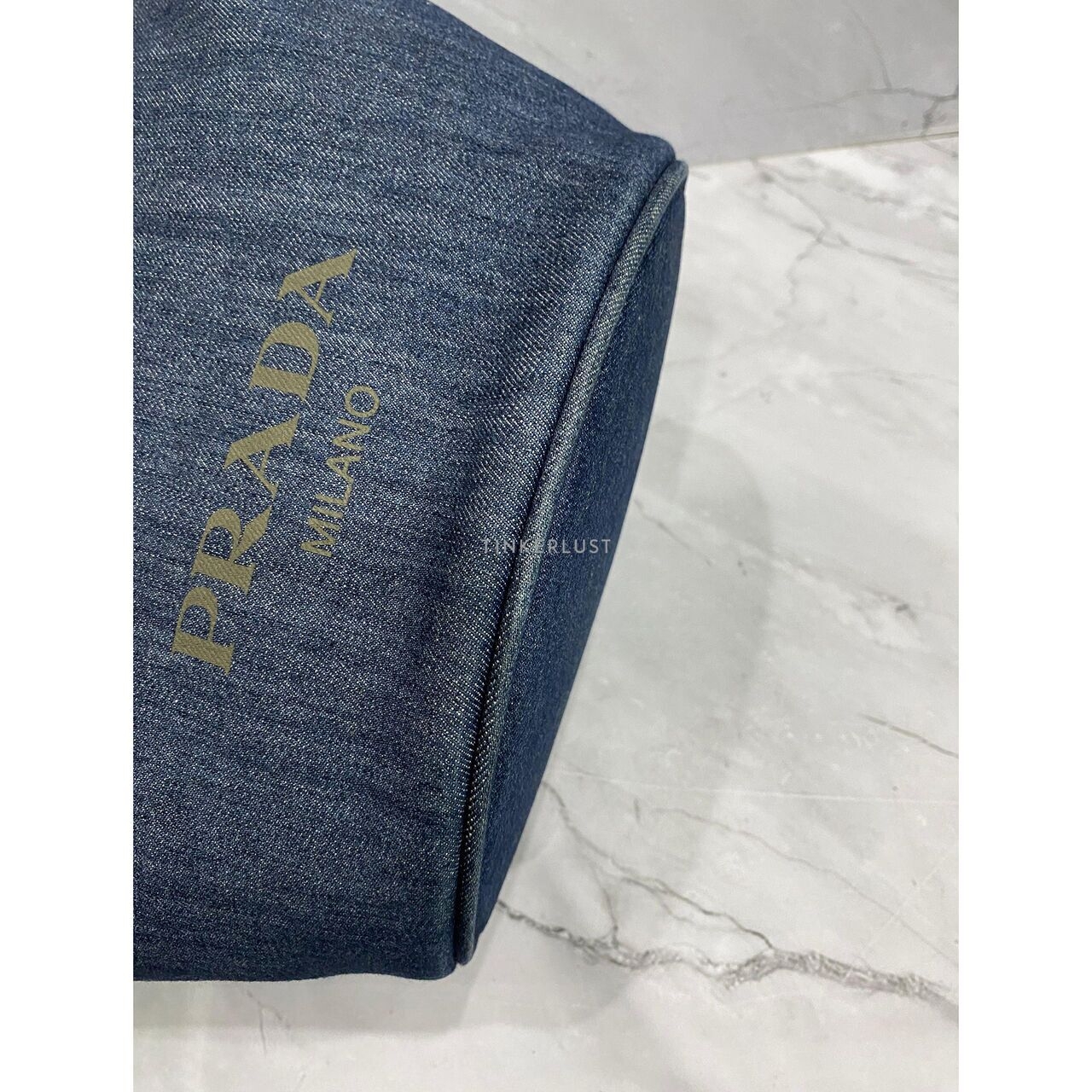 Prada Denim Bucket SHW Satchel