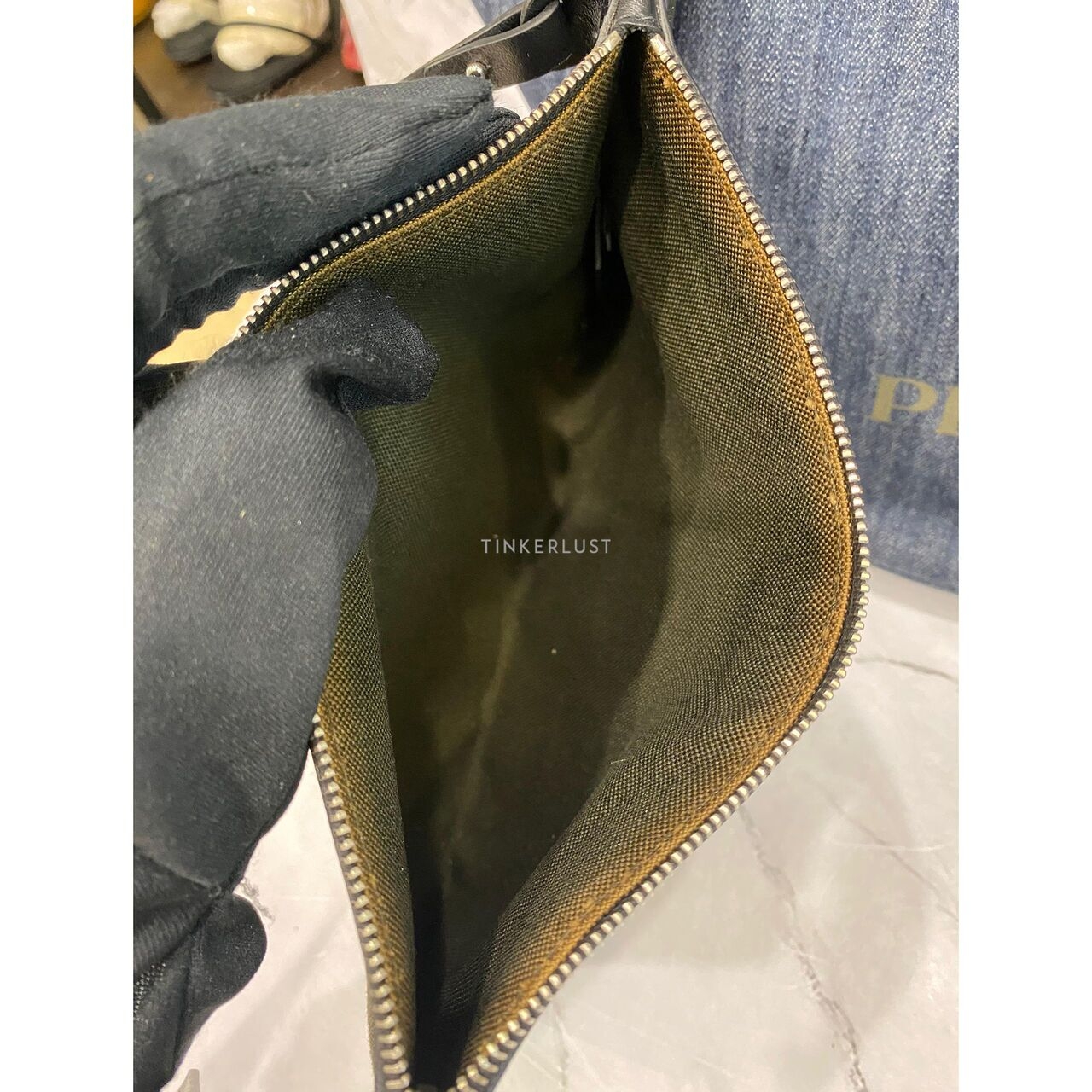 Prada Denim Bucket SHW Satchel