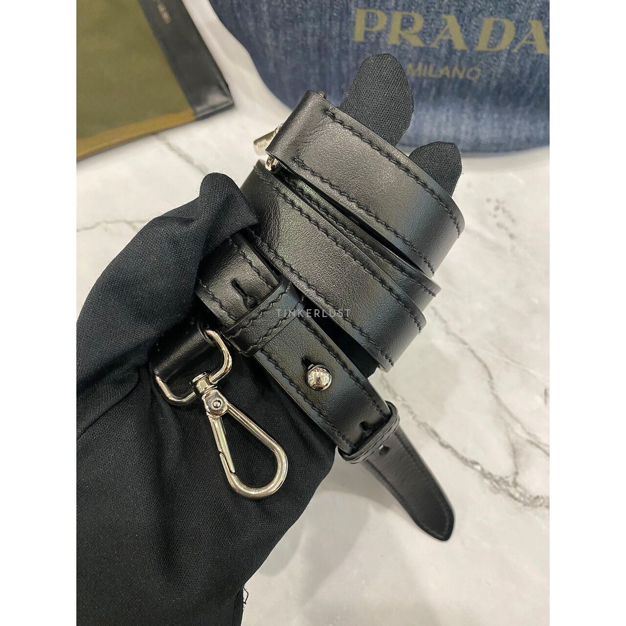 Prada Denim Bucket SHW Satchel