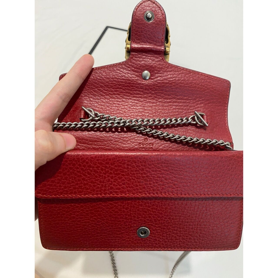 tas sling-bag Gucci GG Supreme Monogram Mini Dionysus Red Shoulder Bag ...