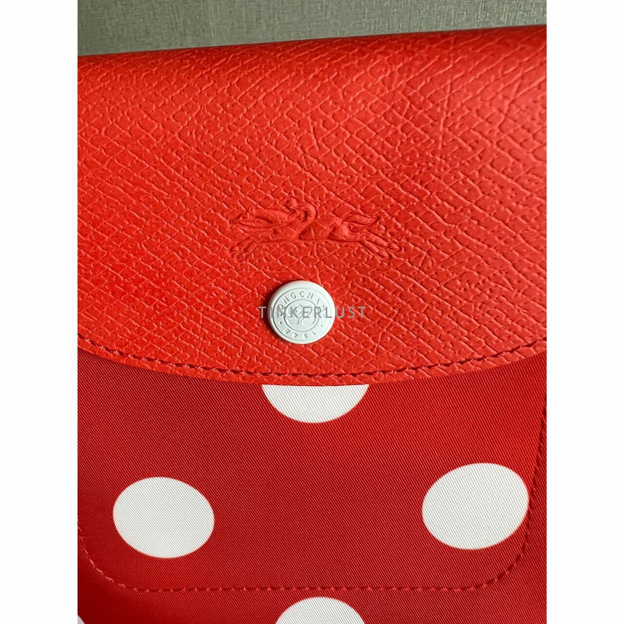 Longchamp Le Pliage Orange Polka Dot Tote Bag