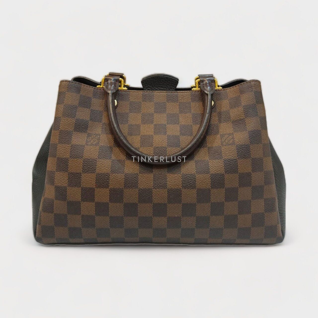 Louis Vuitton Damier Ebene Cuir Taurillon Britanny Satchel