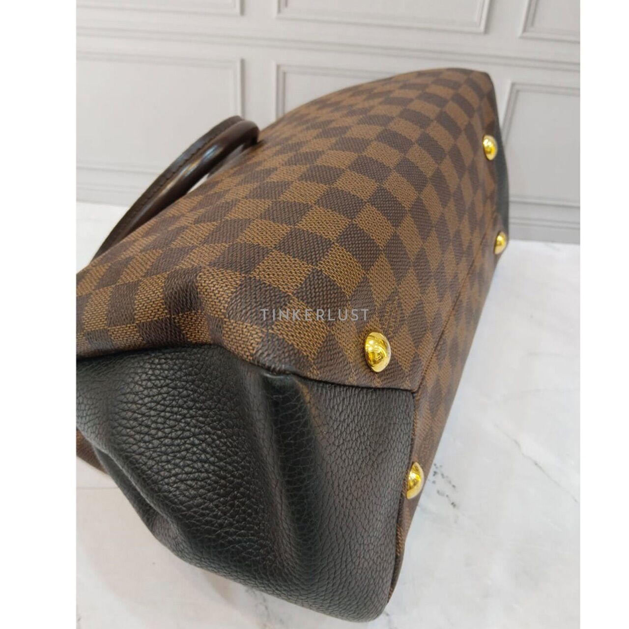 Louis Vuitton Damier Ebene Cuir Taurillon Britanny Satchel