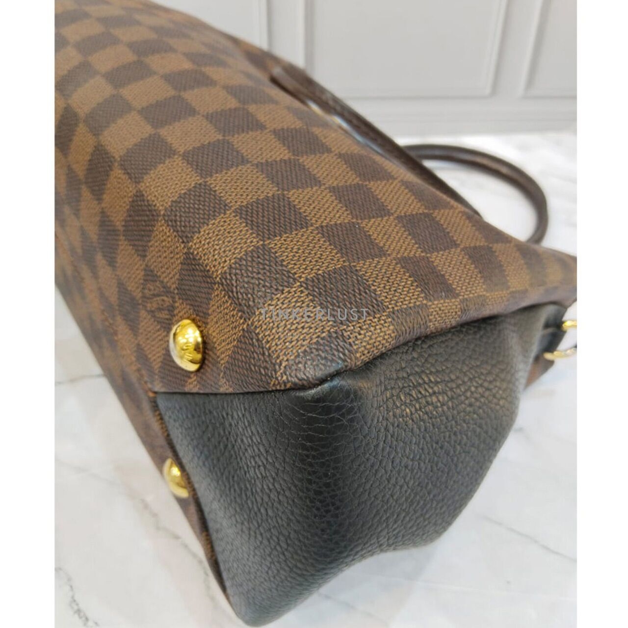 Louis Vuitton Damier Ebene Cuir Taurillon Britanny Satchel