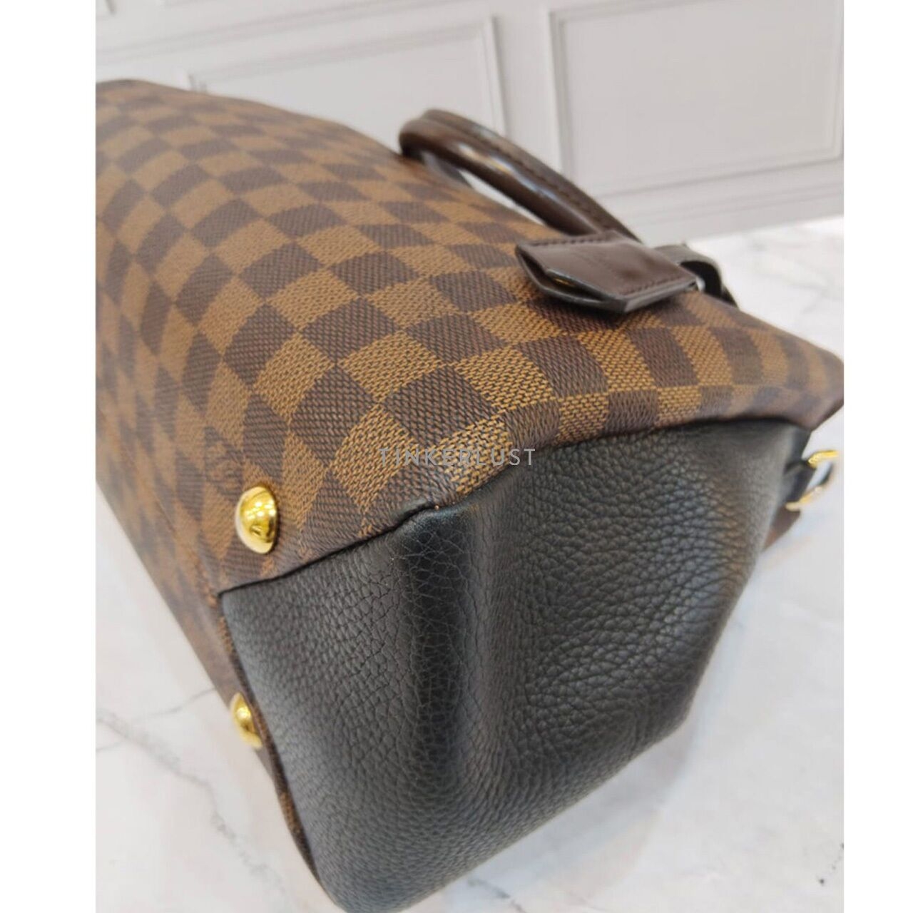 Louis Vuitton Damier Ebene Cuir Taurillon Britanny Satchel