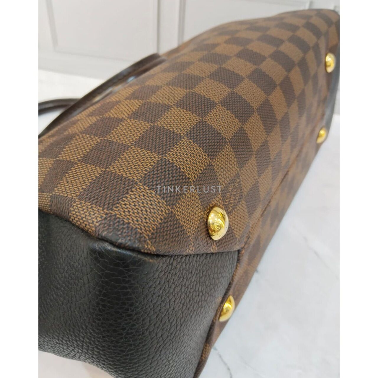 Louis Vuitton Damier Ebene Cuir Taurillon Britanny Satchel