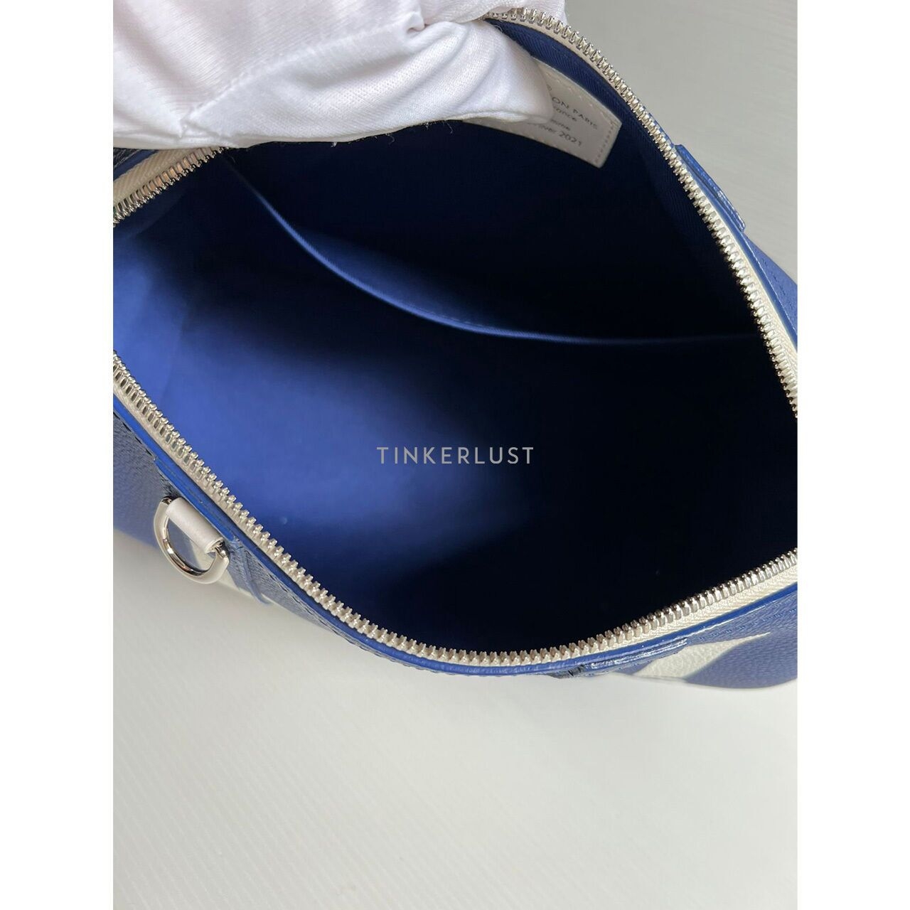 Louis Vuitton Everyday Signature Blue White Calfskin SHW Chip Shoulder Bag