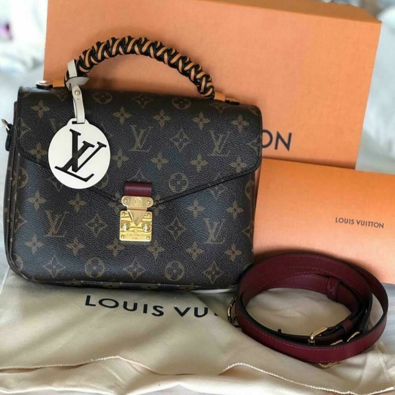 Louis Vuitton Brown Metis Pochette Braid Sling Bag