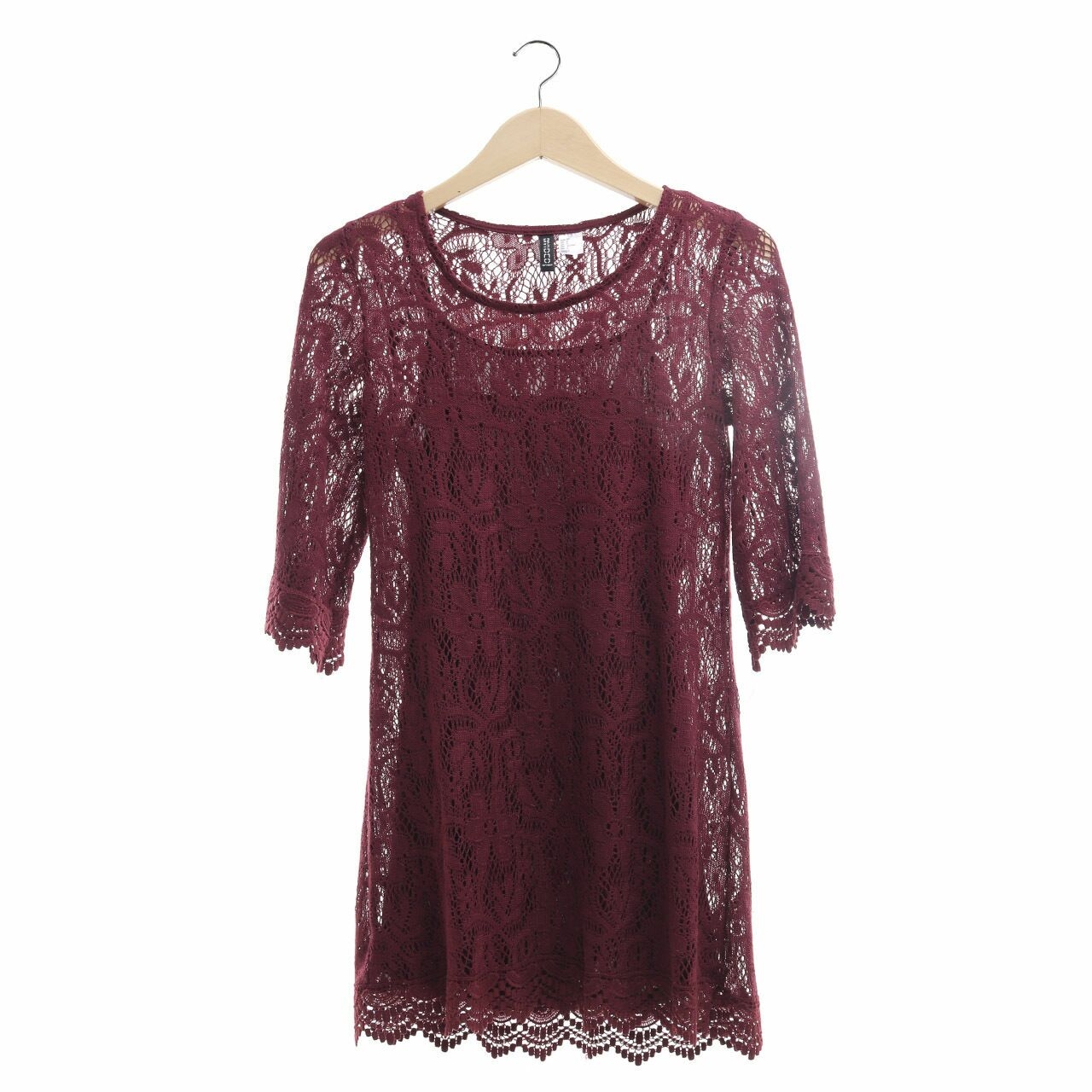 H&M Maroon Lace Mini Dress