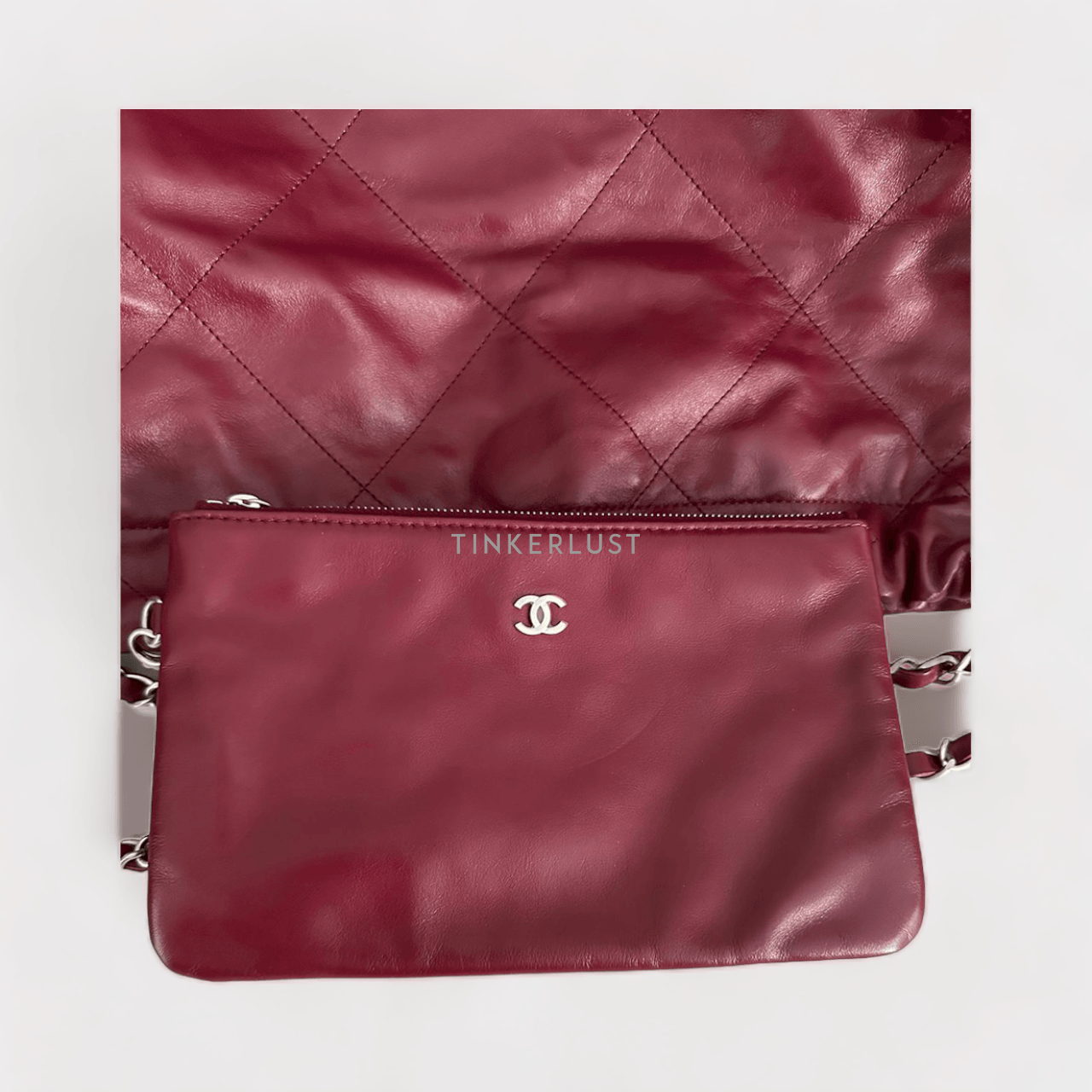 Chanel C22 Medium Maroon SHW Shoulder Bag