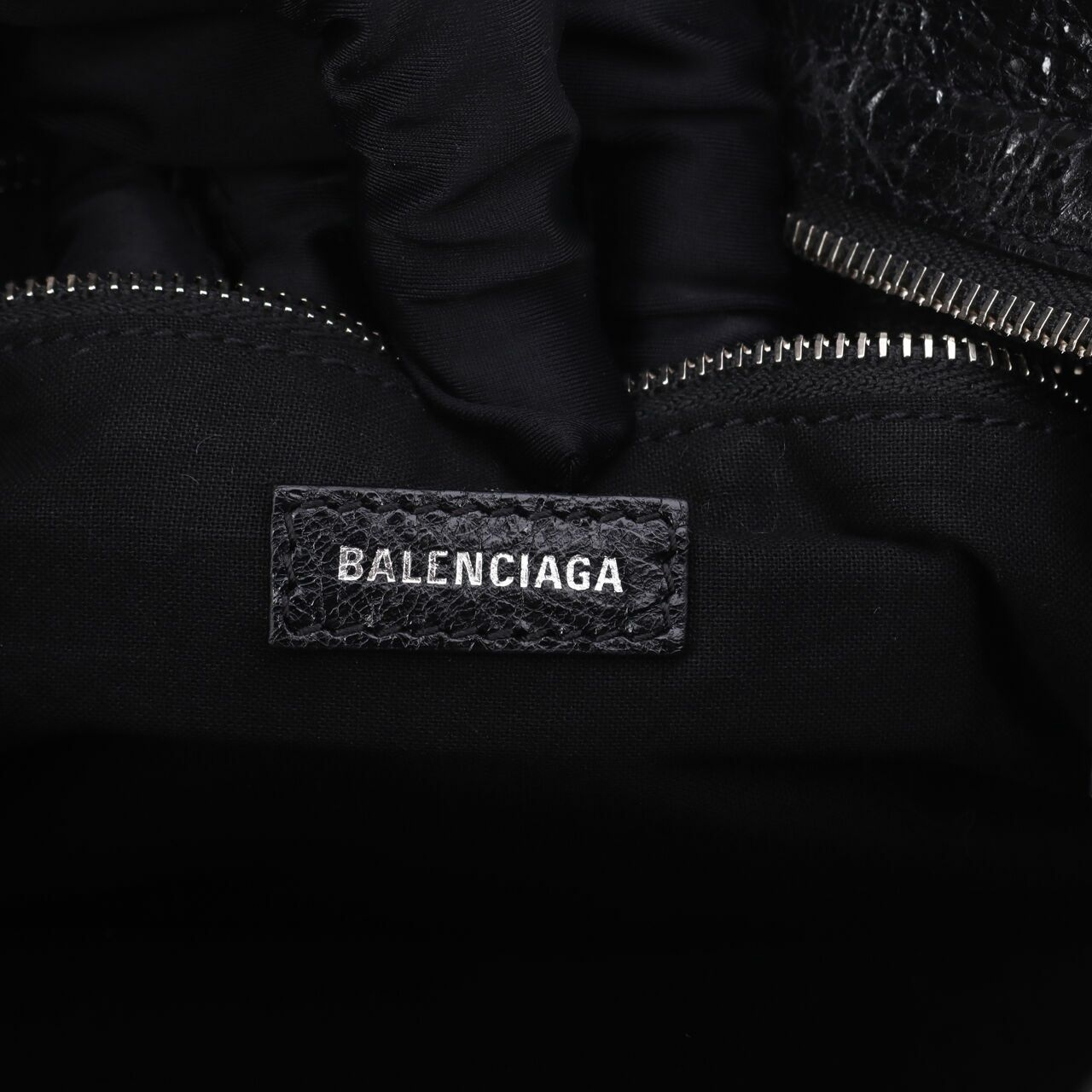 Balenciaga Lambskin Small City Black SHW Logo Strap Yellow Satchel