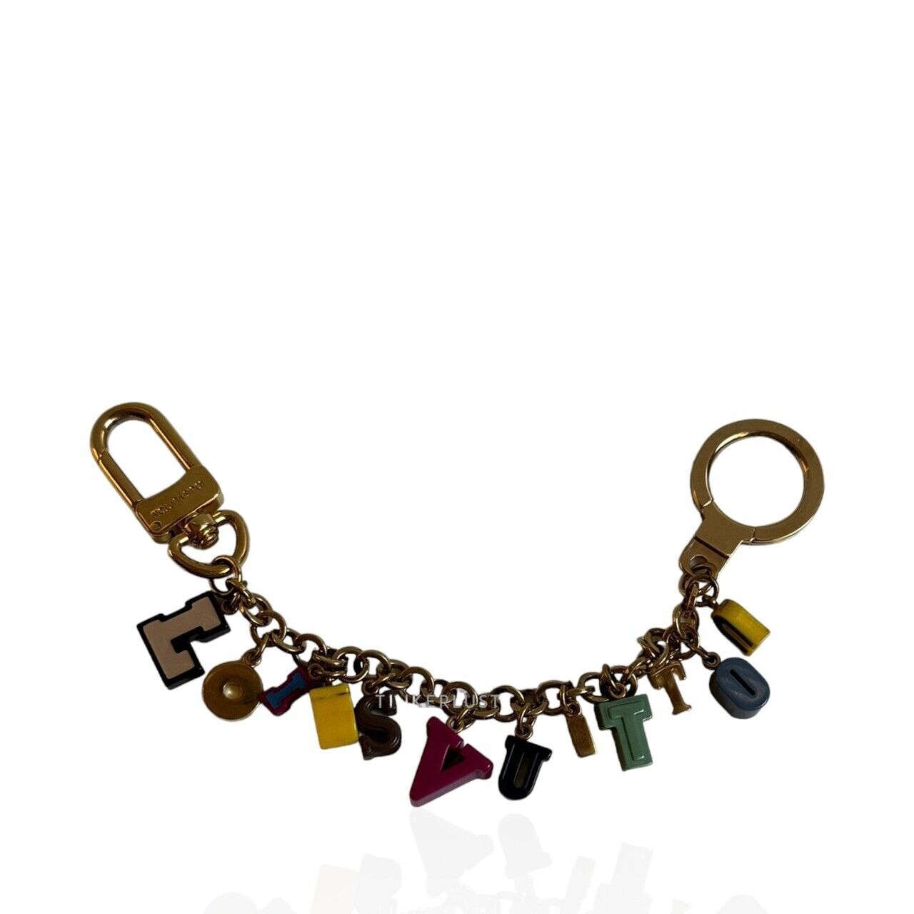 Louis Vuitton Multicolor Resin Playtime Letters Gold-Tone Charm Keychain