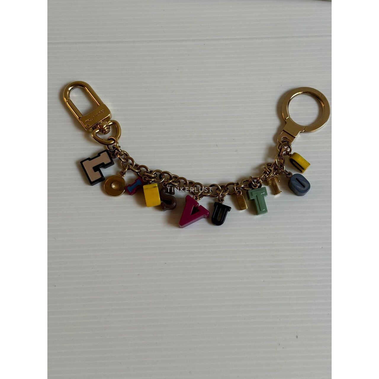 Louis Vuitton Multicolor Resin Playtime Letters Gold-Tone Charm Keychain