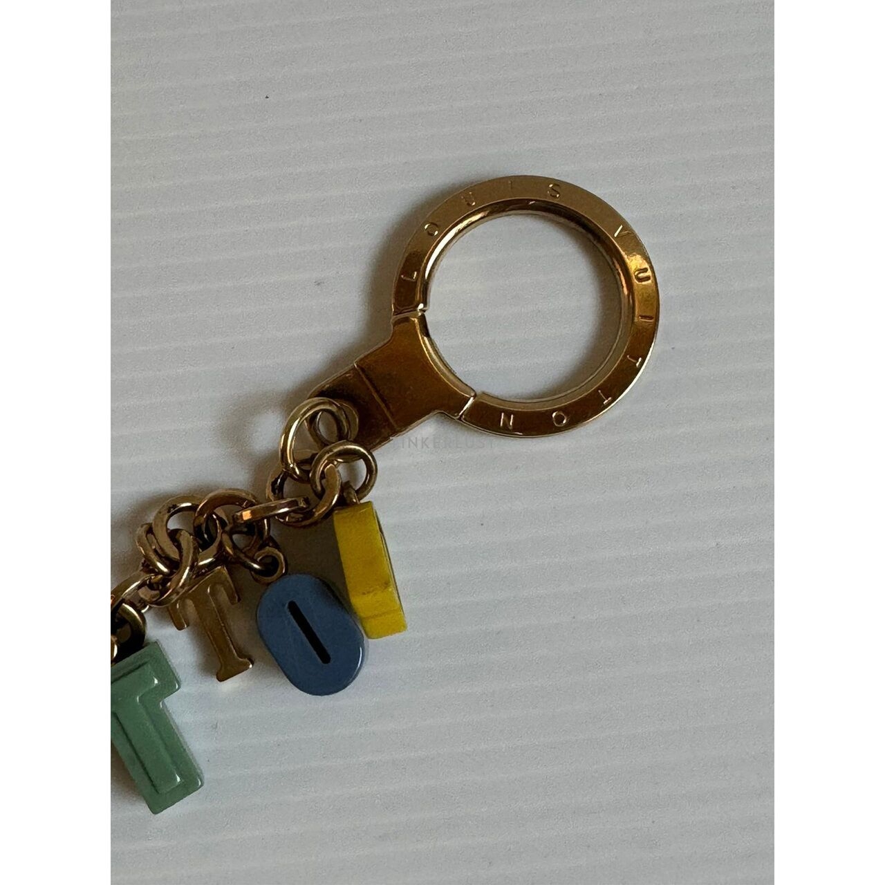 Louis Vuitton Multicolor Resin Playtime Letters Gold-Tone Charm Keychain